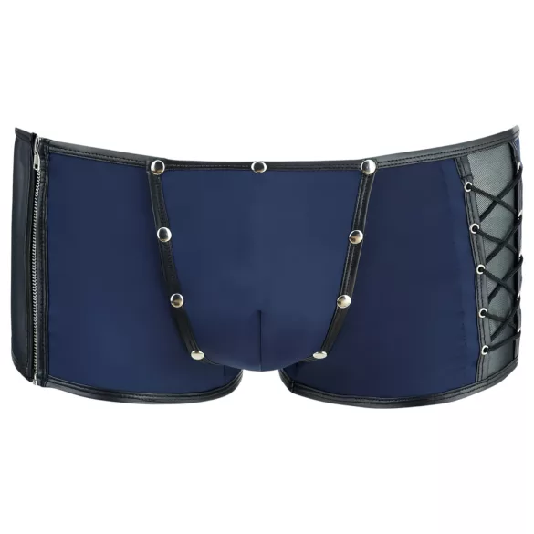 NEK - bóxer masculino - encaje y cordones - negro y azul - L