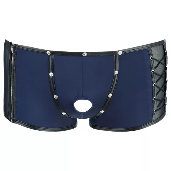 NEK - bóxer masculino - encaje y cordones - negro y azul - L