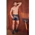 NEK - Pantalones cortos para hombre con cierre de metal (negro) - M