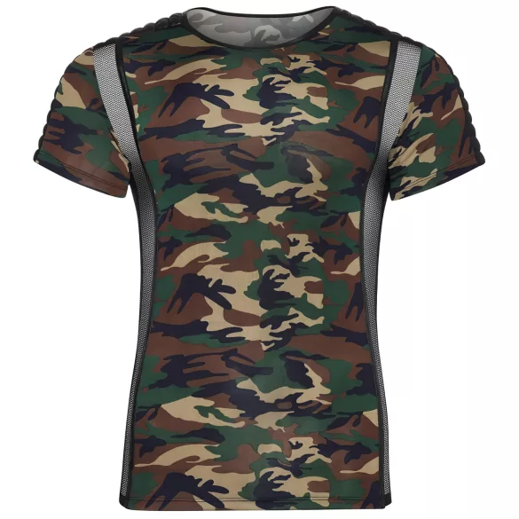 NEK - camiseta para hombre con patrón de camuflaje (verde-marrón) - 2XL