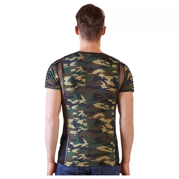 NEK - camiseta para hombre con patrón de camuflaje (verde-marrón) - 2XL