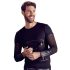 NEK - Camiseta negra manga larga cruzada para hombre