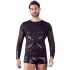 NEK - Camiseta negra manga larga cruzada para hombre