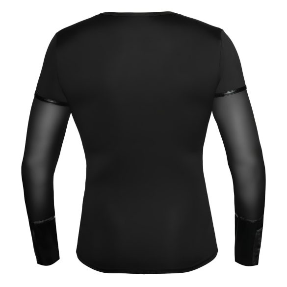 NEK - camiseta negra de manga larga con tirantes cruzados para hombre - L