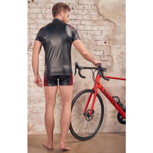 NEK - sudadera hombre cremallera detalle rojo - negro