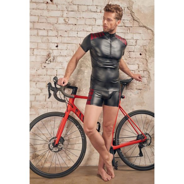 NEK - sudadera hombre cremallera detalle rojo - negro - L