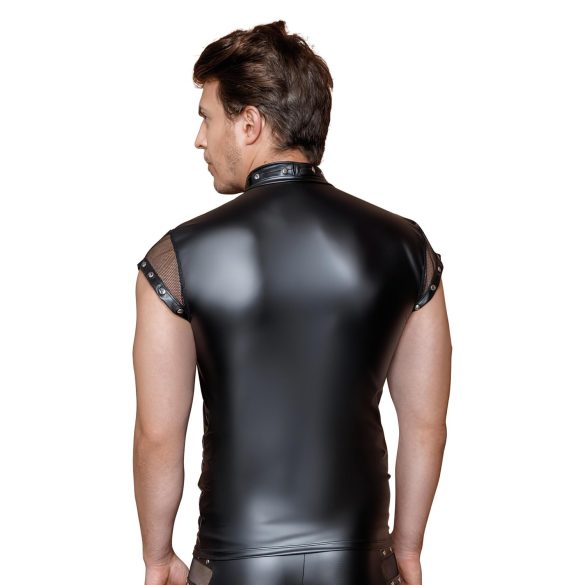 NEK - Camiseta para hombre con remaches y panel de red (negra) - M