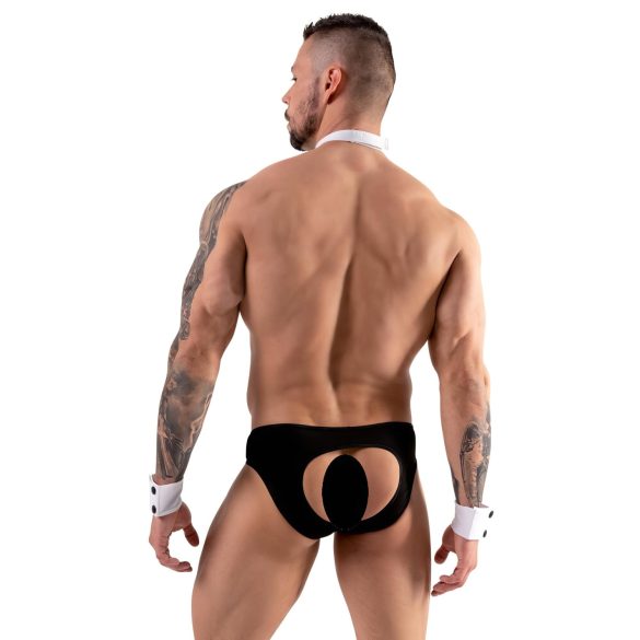 Svenjoyment - tanga de camarero para hombre - set disfraz - negro y blanco - L