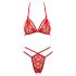 Cottelli - set de sujetador de encaje abierto (rojo) - XL