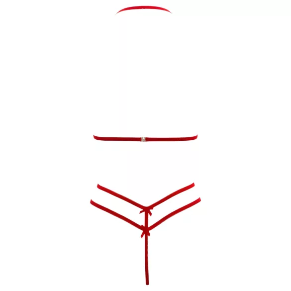 Cottelli - conjunto sujetador abierto de encaje - rojo - XL