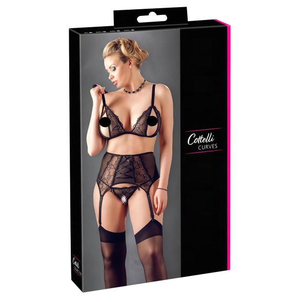 Cottelli Talla Grande - Conjunto de encaje (negro)