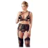 Cottelli Plus Size - Conjunto lencería de encaje - talla grande - negro - XXXXL