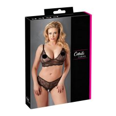 Cottelli Plus Size - conjunto lencería encaje - negro - XXL