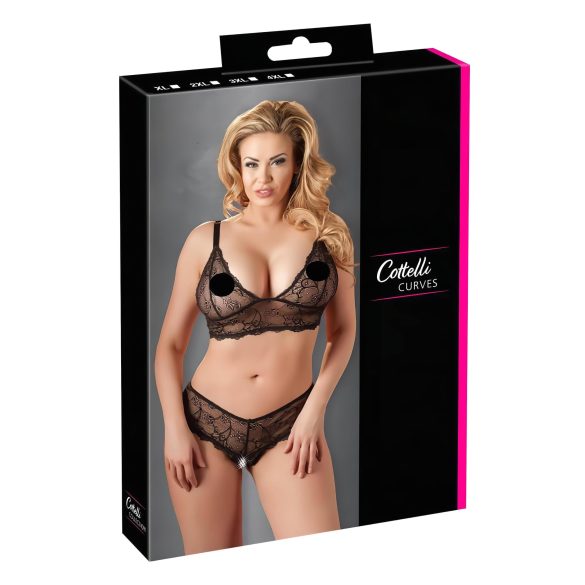 Cottelli Talla Grande - conjunto de encaje (negro) - XXL