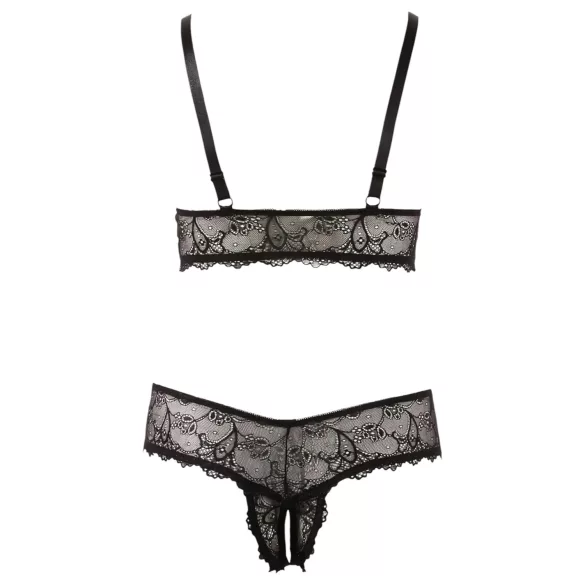 Cottelli Plus Size - conjunto lencería encaje - negro - XXL