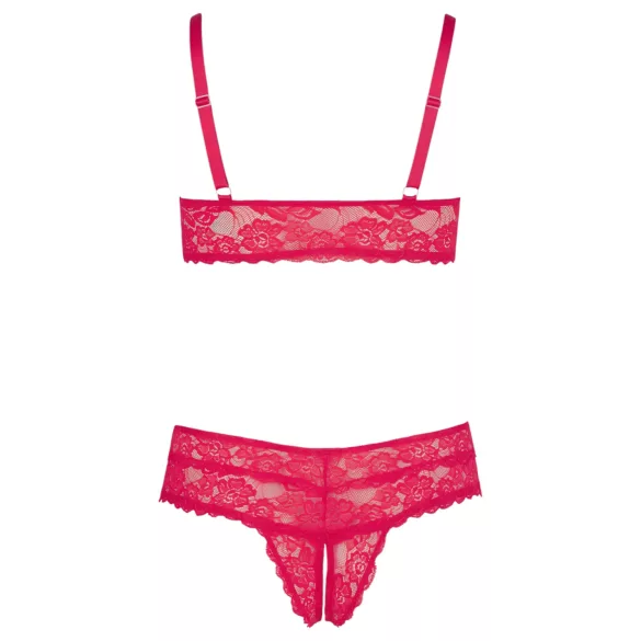 Cottelli Plus Size - conjunto de lencería encaje suave - rojo