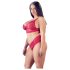 Cottelli Talla Plus - conjunto suave de encaje (rojo) - 2XL