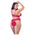 Cottelli Talla Plus - conjunto suave de encaje (rojo) - 2XL