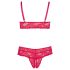 Cottelli Talla Plus - conjunto suave de encaje (rojo) - 2XL