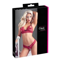 Cottelli - Conjunto de sujetador sexy de encaje - rojo