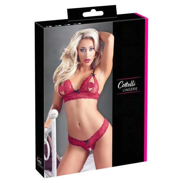 Cottelli - Conjunto lujurioso de encaje rojo