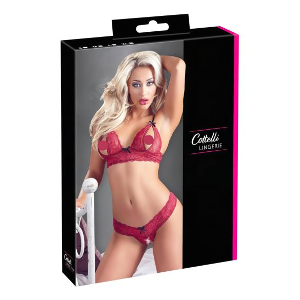 Cottelli - Conjunto de sujetador sexy de encaje - rojo - M
