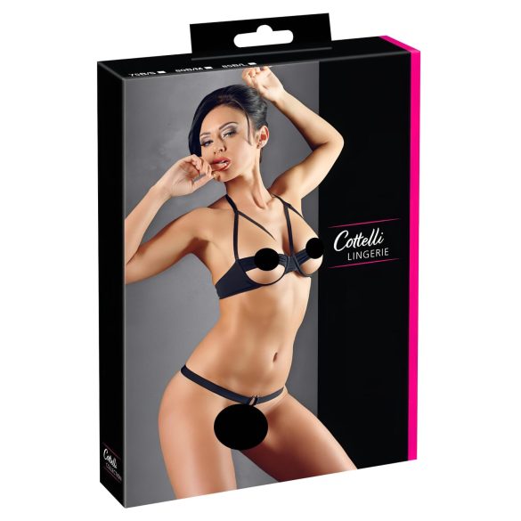 Cottelli - Conjunto de sujetador de anillas metálicas (negro) - 80B/M