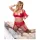 Cottelli Plus Size - conjunto de lencería variable/versátil (rojo)