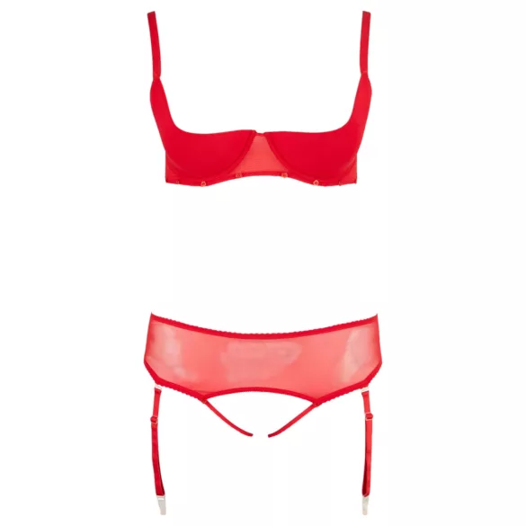 Cottelli Plus Size - conjunto de lencería variable/versátil (rojo)