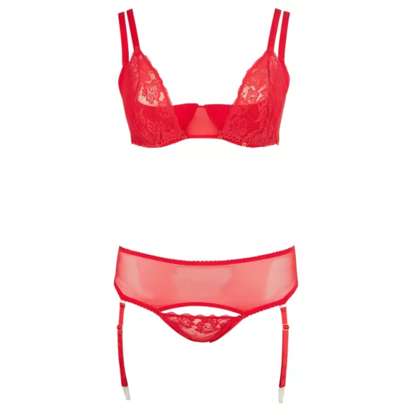 Cottelli Plus Size - conjunto de lencería variable/versátil (rojo) - 95E/2XL