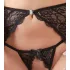 Abierta Fina - conjunto de sujetador de encaje brillante (negro)
