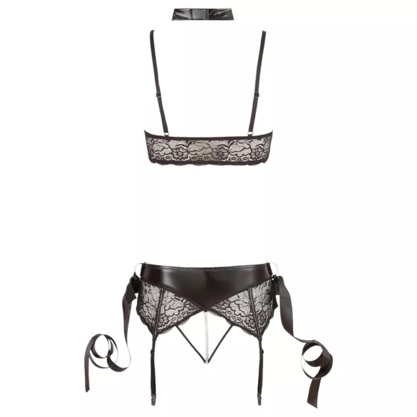 Cottelli Bondage - conjunto lencería erótica de encaje - 5 piezas
