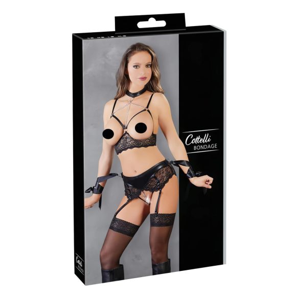 Cottelli Bondage - conjunto lencería encaje (5 piezas) - XL