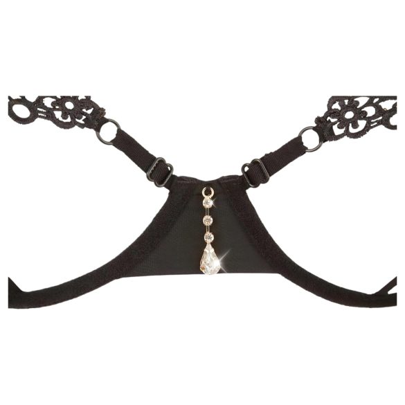 Cottelli - conjunto de sujetador bordado brillante - encaje negro