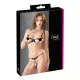 Cottelli - conjunto de sujetador bordado brillante - encaje negro - L