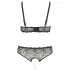 Cottelli Plus Size - conjunto de sujetador con perlas - negro