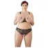 Cottelli Plus Size - conjunto de sujetador con perlas - negro - 3XL