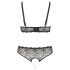 Cottelli Plus Size - set de sujetador con perlas (negro) - 3XL