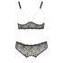 Cottelli Plus Size - set de sujetador con perlas (negro) - 3XL