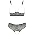 Cottelli Plus Size - conjunto de sujetador con perlas - negro - 4XL