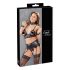 Cottelli Bondage - conjunto lencería brillante y encaje (4 piezas)