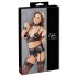 Conjunto Bondage Cottelli - lencería brillante de encaje (4 piezas) - M