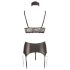 Conjunto Bondage Cottelli - lencería brillante de encaje (4 piezas) - M