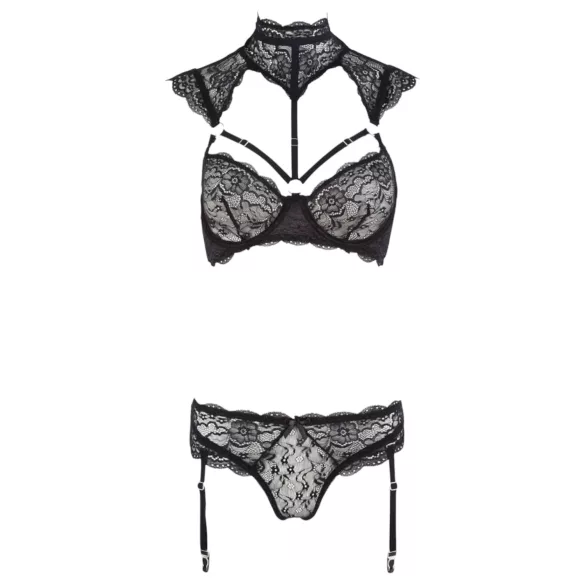 Cottelli - conjunto de encaje con cuello (negro) - 85B/L