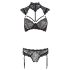 Cottelli - conjunto de encaje con cuello (negro) - 75C/S