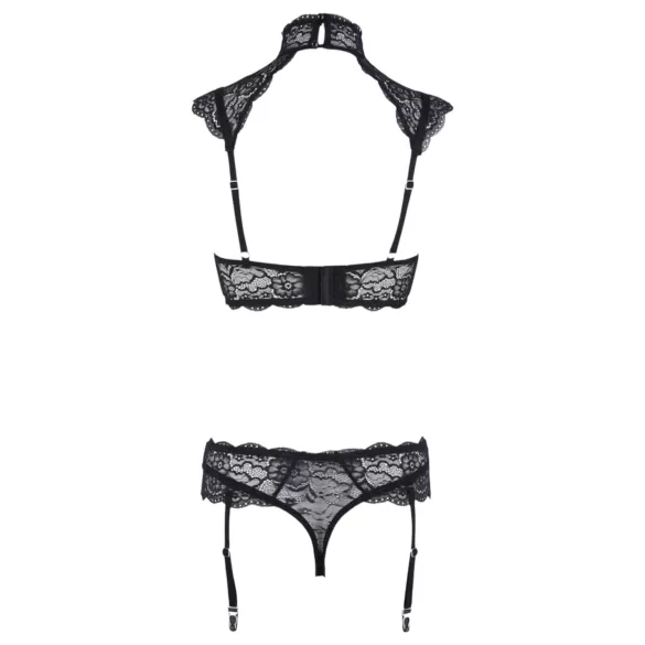 Cottelli - conjunto de encaje con cuello (negro) - 75C/S