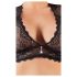 Cottelli Plus Size - Conjunto negro de encaje y strass - 2XL