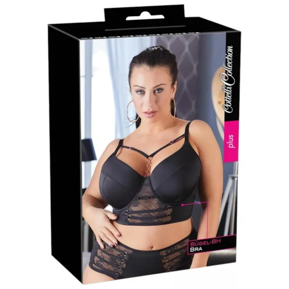 Cottelli Tallas Grandes - sujetador con encajes y tirantes (negro) - 95F
