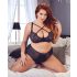 Conjunto Plus Size Cottelli - Sujetador y Braguita Cruzados (Negro)