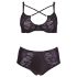 Conjunto Plus Size Cottelli - Sujetador y Braguita Cruzados (Negro) - 85E/L